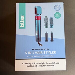 Bliss 5-in-1 Hair Styler – Teal and Red Accents